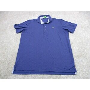 Greyson Polo Shirt Mens Large Blue Performance Stretch Preppy Golfer Golf *